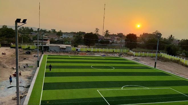 Thi công sân bóng đá tại Tỉnh Savanakhet, Lào